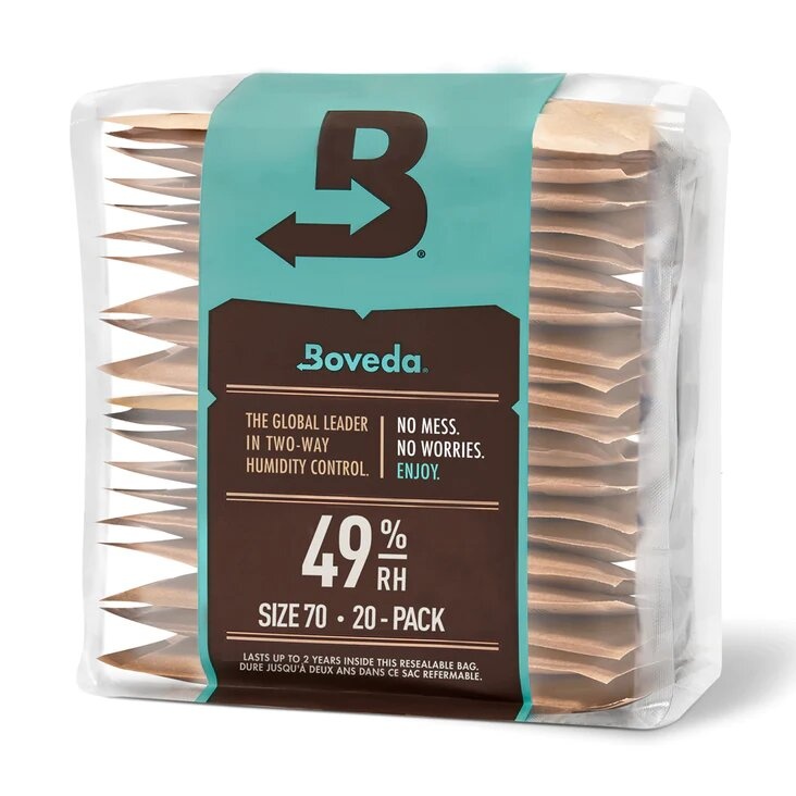 Boveda 49% pack 20 units is a maintenance free 2-way humidity